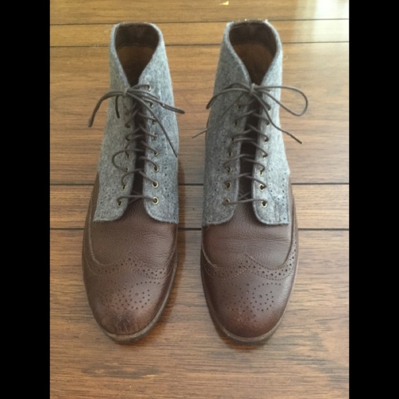 Beautiful ladies leather & wool Demi boot 9 1/2 M - Picture 1 of 7